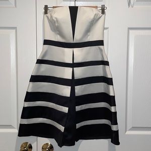 BLACK AND WHITE MINI FORMAL DRESS